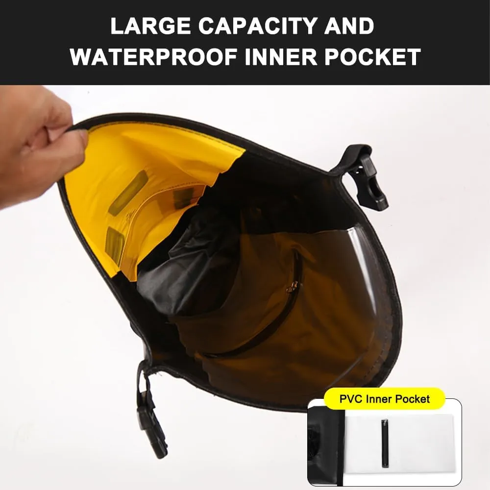 Waterproof Backpack Heavy Duty Roll- Closure Swim Bag with Front-Zipper Pocket