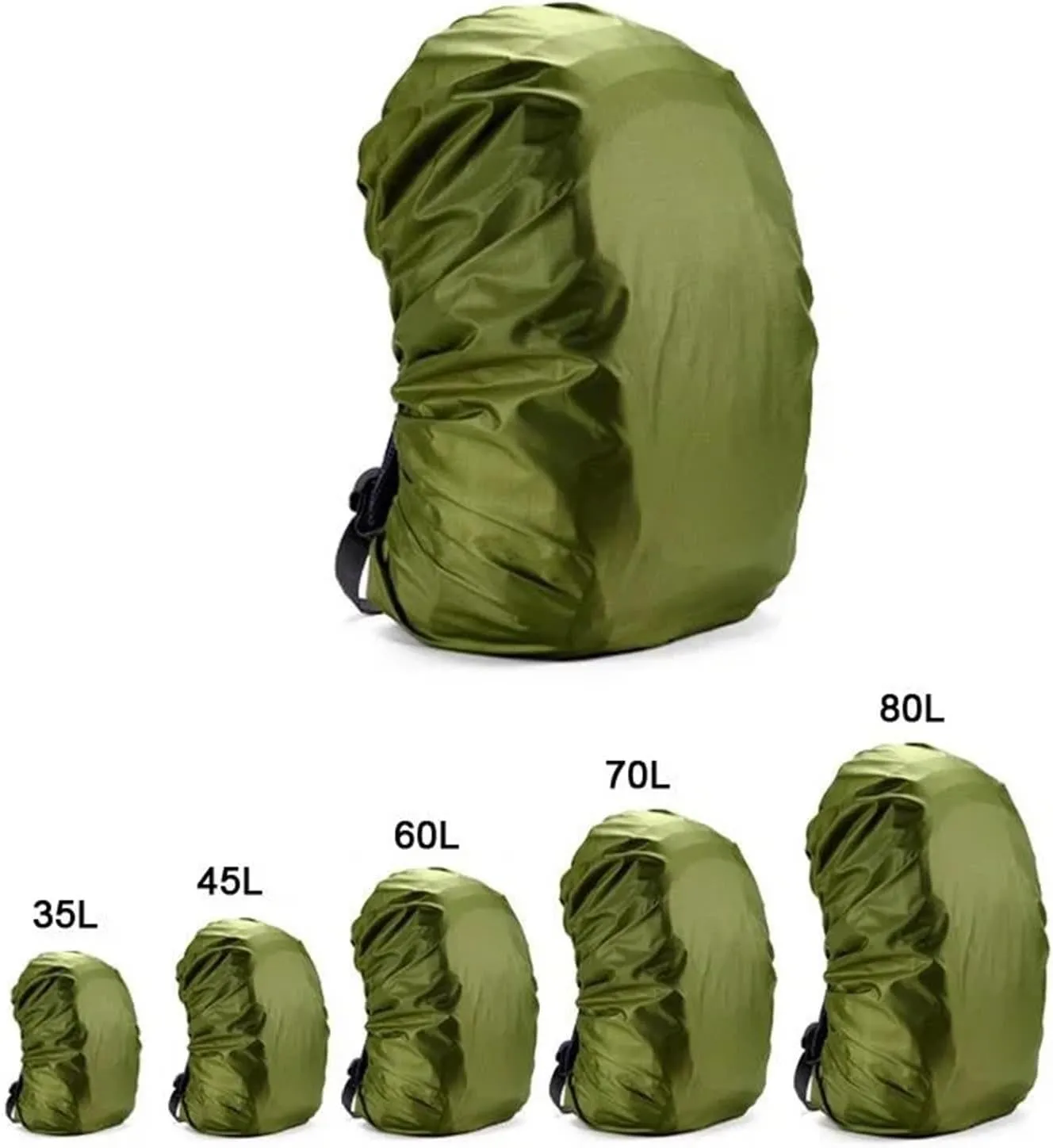 Waterproof Backpack Rain Cover 35L/45L/60L/70L/80L Outdoor Camping Hiking Mountaineering Backpack Bag Waterproof Rain Cap Cover for Hiking，Camping(80L Blue)