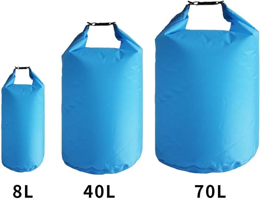 Waterproof Dry Bag 8L/40L/70L, 3-Pack Dry Sack, Lightweight Outdoor Dry Bags Travel Duffel Bags Roll Top Sack for Kayaking, Boating, Swimming, Camping, Hiking, Fishing
