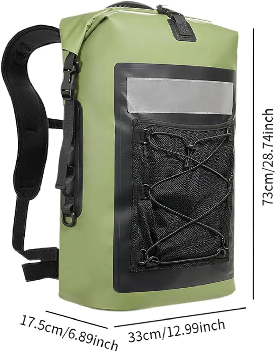 Waterproof Dry Bag Backpack Backpack 35L Practical Lightweight Storage Pack for River Trekking Camping Canoeing, Green
