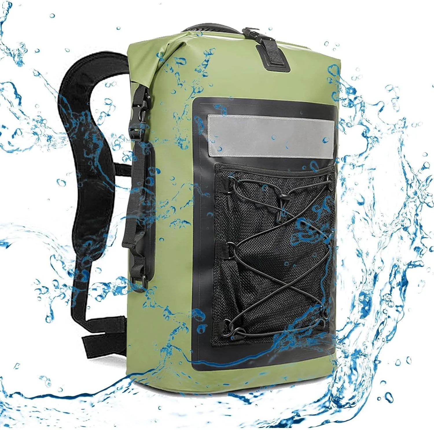 Waterproof Dry Bag Backpack Backpack 35L Practical Lightweight Storage Pack for River Trekking Camping Canoeing, Green