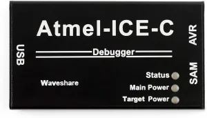 Waveshare Atmel-ICE-C Debugger Programmer Powerful Development Tool Atmel SAM and AVR Microcontrollers Original ATMEL-ICE-PCBA Inside Durable Aluminium Alloy Enclosure