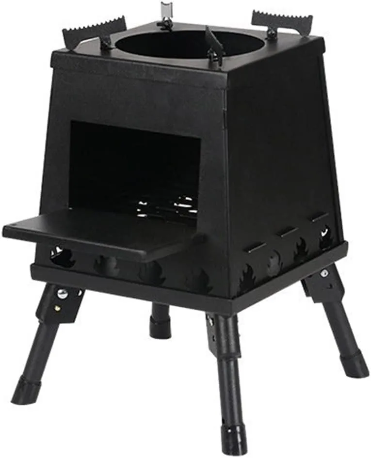 WENSHENG POutdoor Fold Stove Lightweight Camping Wood Stove Picnic Stove Detachable Burning Wood Household Barbecue Firepit