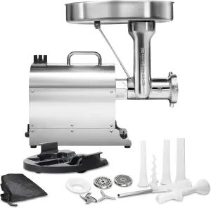 Weston Pro Series Electric Meat Grinder, Commercial Grade, 1120 Watts, 1.5 HP, 14lbs. Per Minute, Stainless Steel (10-2201-W)