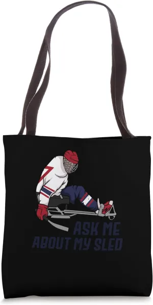 Wheelchair Ice Sled Hockey Handicap Sport Disabled Player Tote Bag