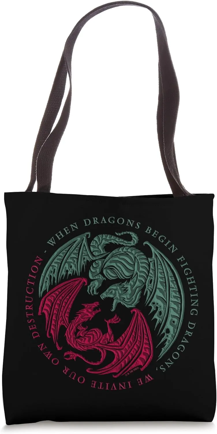 When Dragons Fight It's All Destruction Tote Bag