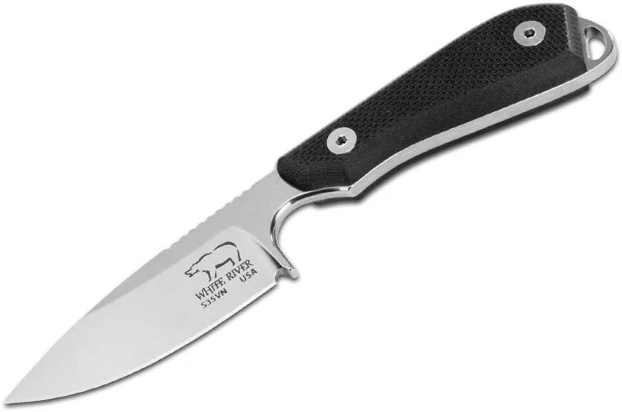 White River Knife & Tool Backpacker Pro Hunting Knife Black G10 Handle WRM1-PRO-TBL