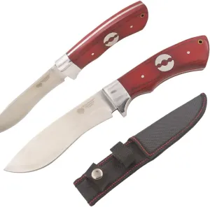 Wild Turkey Handmade 8.5" Fixed Blade Hunting Outdoor Knife Wooden Handle (Brown-5)