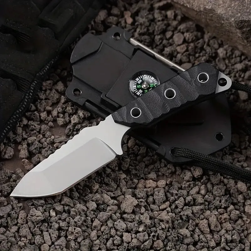 Wild West Survivalist: Multi-Function Knife with Built-In Flint, Compass, and Mirror