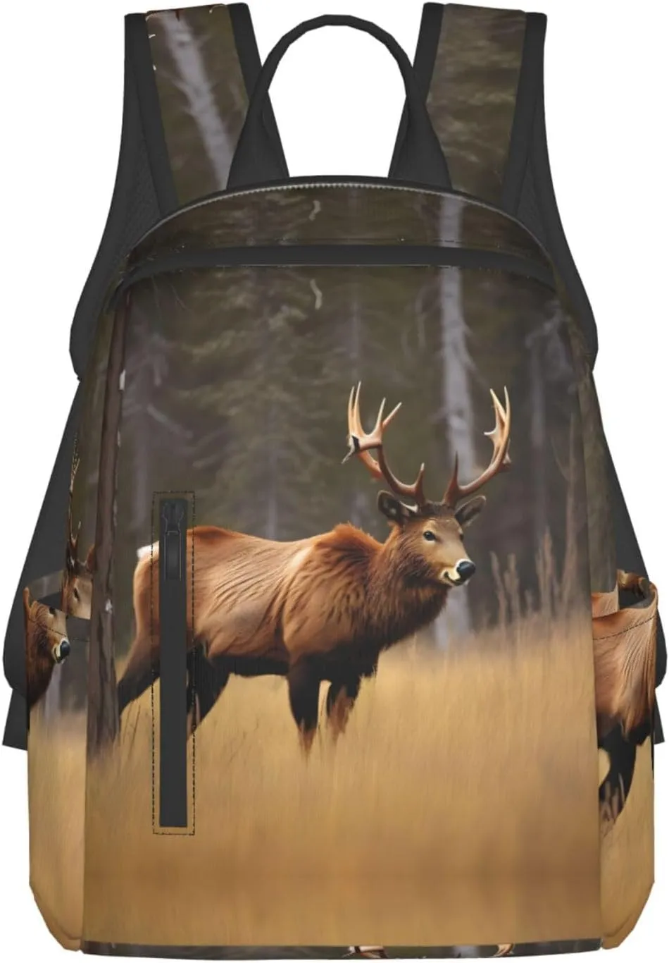 Wildlife Deer Bear Elk Print Lightweight Backpack, Travel Bookbag College Bag,Laptop Backpack For Men Women