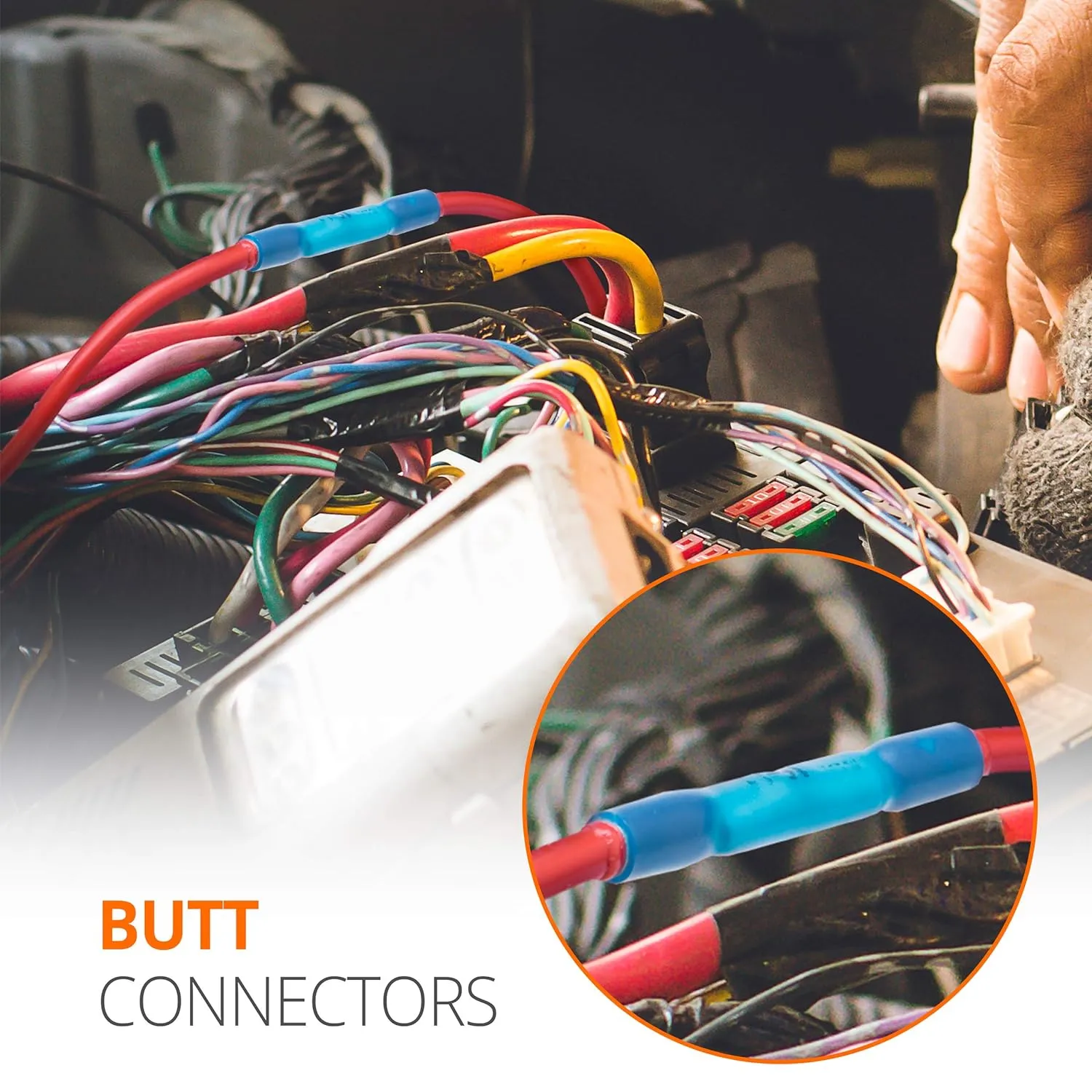 Wirefy 180 PCS Heat Shrink Butt Connectors Kit - Marine Grade Butt Connectors - Wire Butt Splice Connectors - Electrical Waterproof Heat Shrink Butts - 22-10 AWG