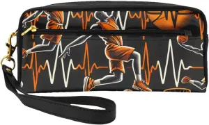 Womens Evening Clutch Orange Basketball Dunk Heartbeat Envelope Purse,Party Handbag,Makeup,Cosmetic Bag