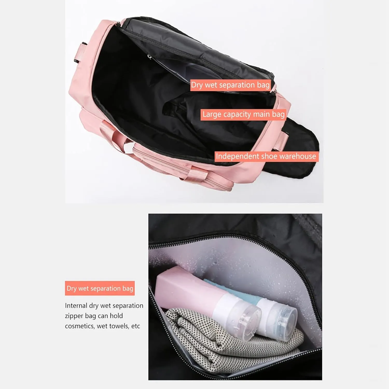 Womens Gym Bag with Shoes Compartment,28L Duffel Bag Men,Waterproof Gym Duffle Bag for Workout Travel Yoga Sports