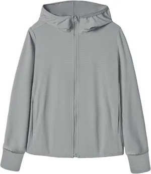 Womens Spf Uv Protection Jacket Light Shirts Sun Protection Knitted Hiking Fishing Workout Blouses for Womens Zipper