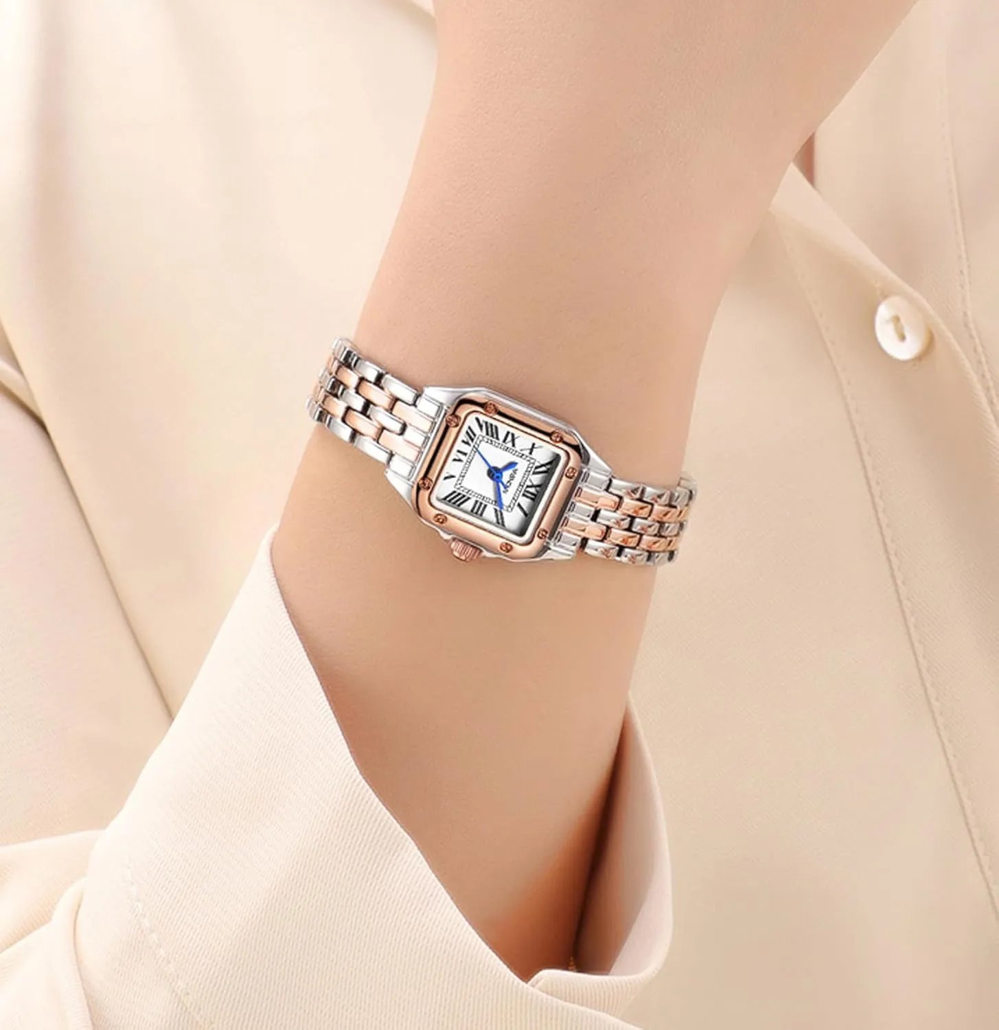 Women's Temperament Square Dial Waterproof Quartz Watches