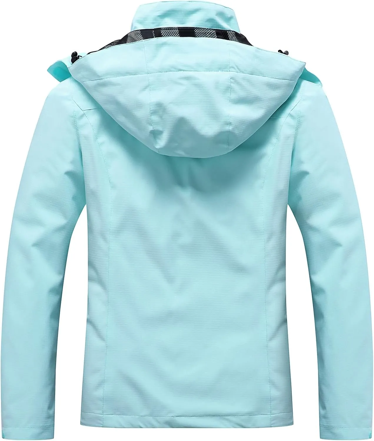 Women's Waterproof Raincoat Lightweight Rain Jacket Detachable Hood Travel Outdoor