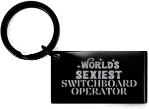 Worlds Sexiest Switchboard Operator Graduation Keyring, Comedy Funny Switchboard Operator Keychain Birthday Christmas for Switchboard Operator Graduation for Coworker Colleague