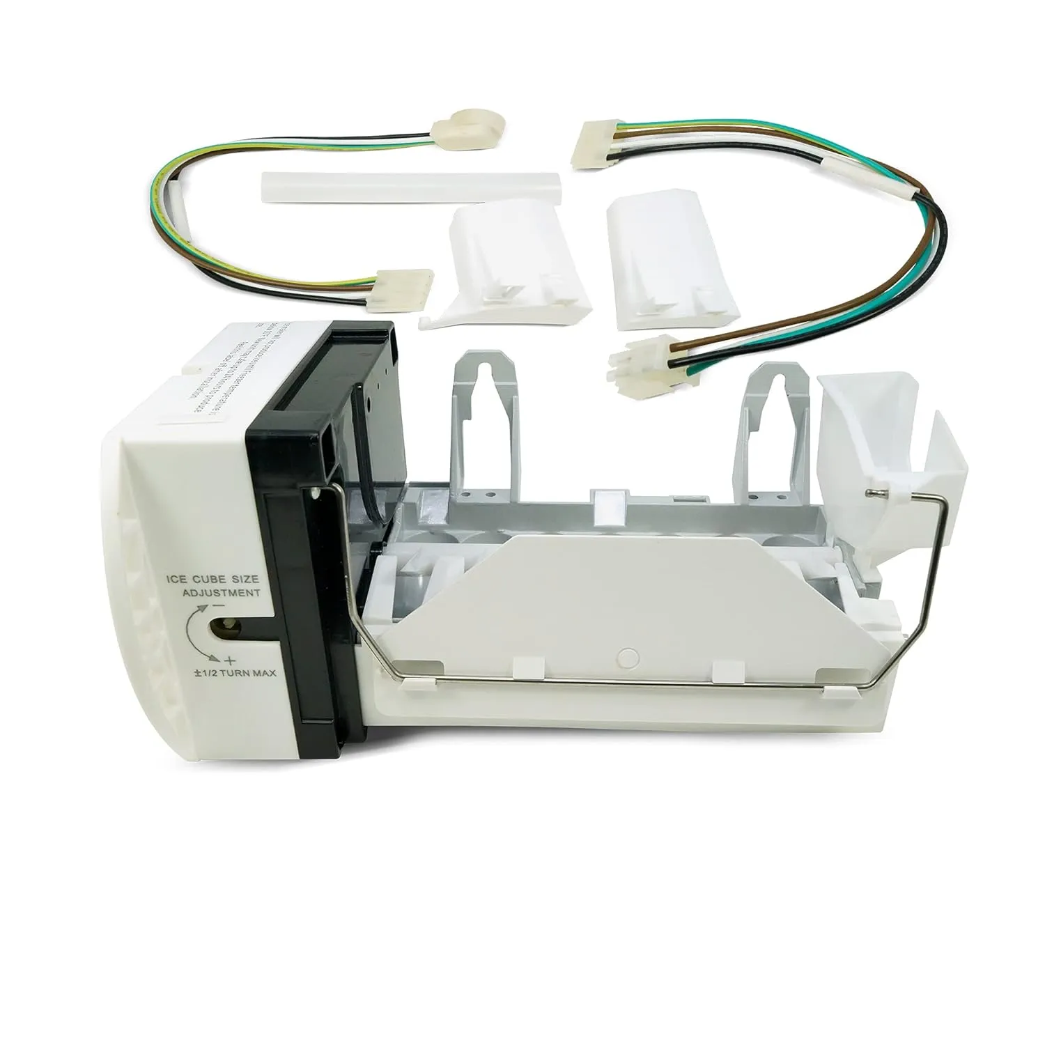 WR30X10093 Ice Maker for GE Refrigerator - Icemaker with Power Cords and End-Mounted Fill Cups, Fits GE WR30x0327 WR30X10061
