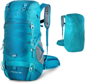 WTVIDAS Lightweight Hiking Backpack for Women - 50L High-Capacity, Durable and Adjustable Outdoor Daypack for Climbing(lake blue)