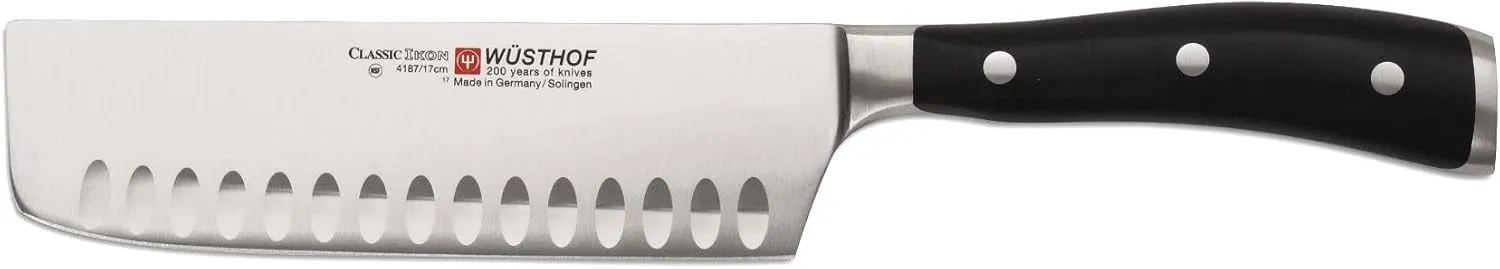 Wusthof Classic IKON Hollow Edge Nakiri, One Size, Black, Stainless
