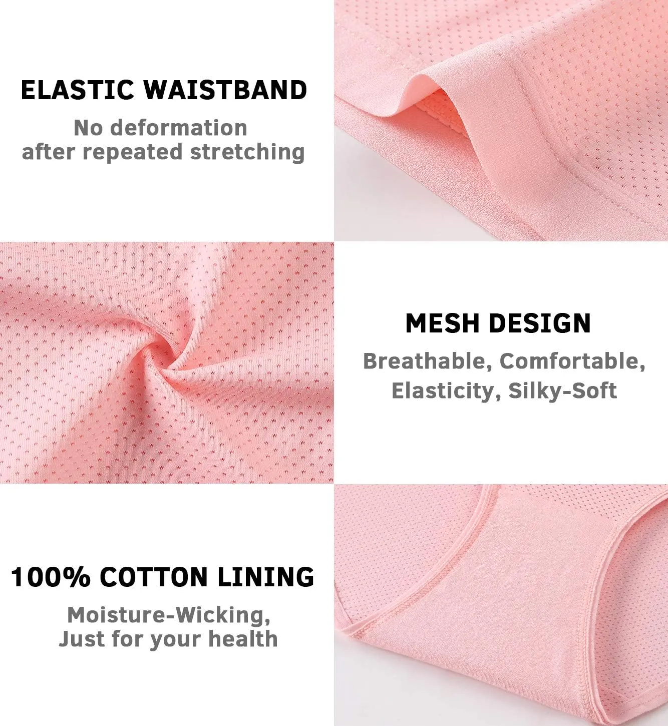 Xibing Women's Breathable Underwear Stretch Bikini Panties Low Waist Mesh Hipster Panty 10-Pack