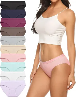 Xibing Women's Breathable Underwear Stretch Bikini Panties Low Waist Mesh Hipster Panty 10-Pack