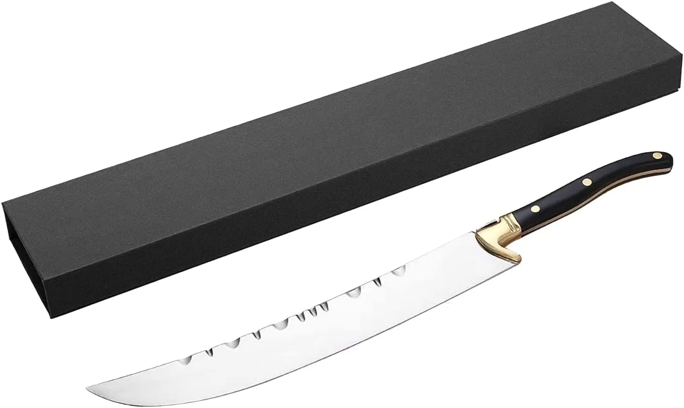 XuSha Champagne Saber Champagne Sword Wine Knife Bottle Opener Wood Handle with Gift Box (Black handle   Gift Box)