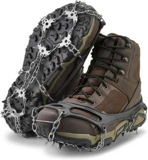 Yaktrax Adventure Grip - Durable Winter Traction Device with Stainless Steel Spikes for Ice and Snow, Flexible Thermoplastic Rubber Upper, Fits Various Footwear, Ideal for Hiking and Mountaineering
