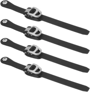 Yardwe 4Pcs Roller Skate Buckle Straps with Adjustable Ratchet Binding, Inline Skate Accessories for Shoes, Black Replacement Straps for Skating, Ice Hockey, and Outdoor Sports