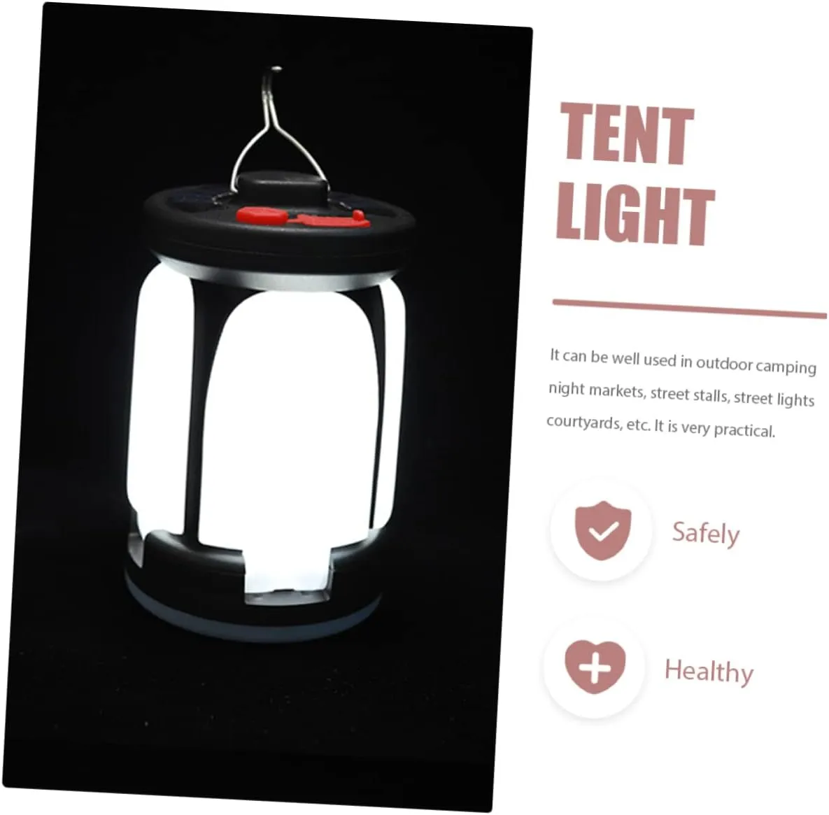 YARNOW 2pcs Led Tent Light Solar Powered Camping Lighting Portable Foldable Led Lantern Hanging Hook for Outdoor Emergency Car Barn Workshop