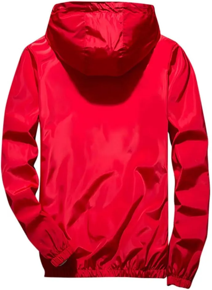 Ymosrh Men's Hooded Waterproof Lightweight Windbreaker Jackets Nylon Wind & Water Resistant Rain Jacket, M-7XL