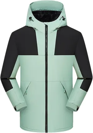 Ymosrh Men's Jackets Hooded Waterproof Windproof Raincoat Jacket Mens, M-4XL