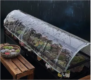 ZHANGQINGXIU Clear Glass Tarpaulin, Tent Tarps Reinforced Eyelets Outdoor Balcony Plant Protection Rainproof Anti-UV Anti-Freeze Thicken, 0.5mm PVC, 24 Sizes (Color : Clear, Size : 1x1.5m)
