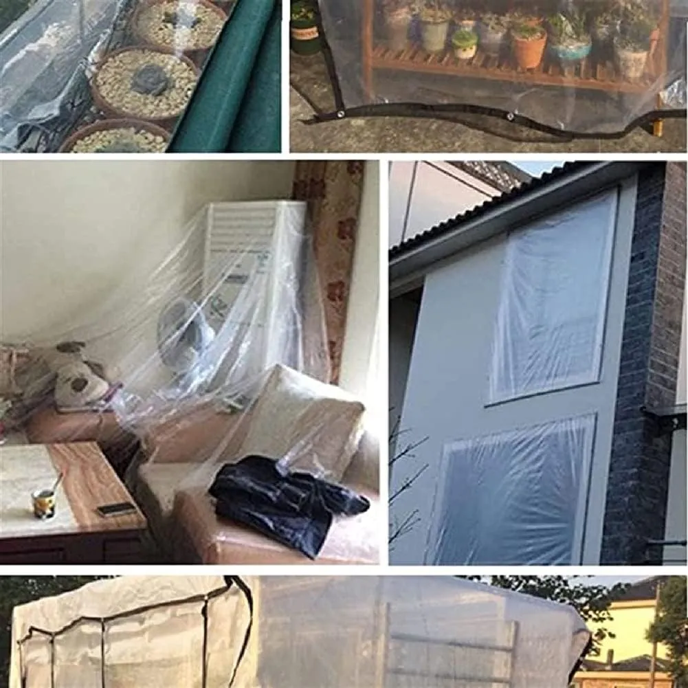 ZHANGQINGXIU Transparent Tarps Tarpaulin with Eyelets Waterproof Heavy Duty Weatherproof Winter Antifreeze Thicken PVC Soft Film Ripstop, 41 Sizes (Color : Clear, Size : 1.2x1.6m)