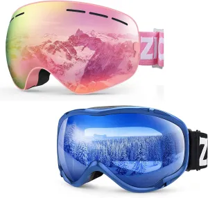 ZIONOR Lagopus Ski Goggles and XMINI Kids Ski Goggles
