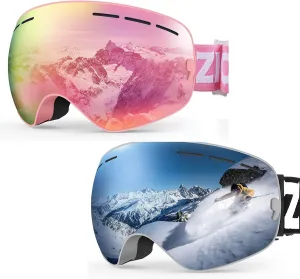 ZIONOR Lagopus Ski Goggles and XMINI Kids Ski Goggles