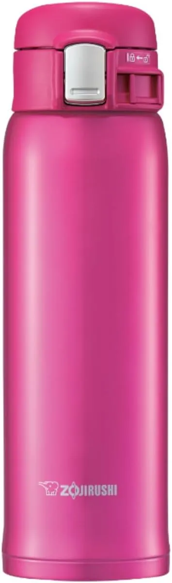Zojirushi Mahobin SM-SD48-PV Stainless Steel Water Bottle, Direct Drinking, Lightweight, Cold Insulation, Warm, One Touch, Open Type, Lightweight, Compact, 16.9 fl oz (480 ml), Deep Cherry