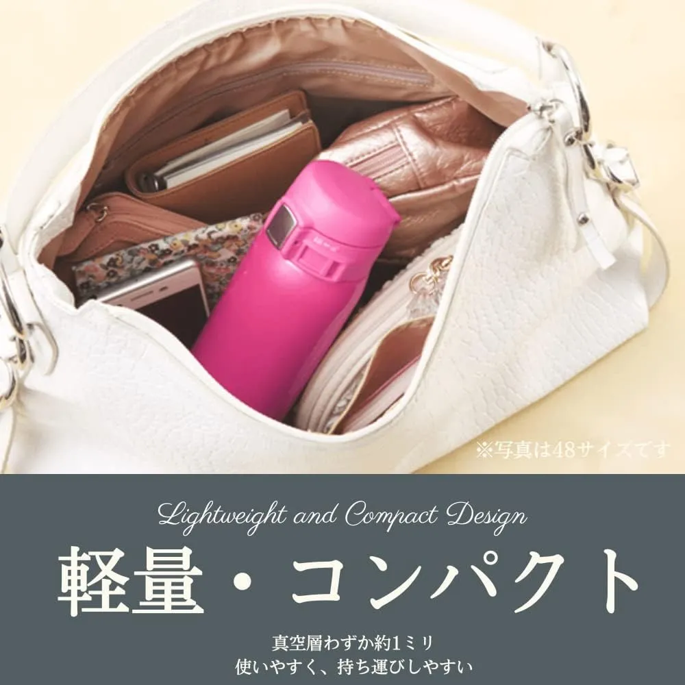 Zojirushi Mahobin SM-SD48-PV Stainless Steel Water Bottle, Direct Drinking, Lightweight, Cold Insulation, Warm, One Touch, Open Type, Lightweight, Compact, 16.9 fl oz (480 ml), Deep Cherry