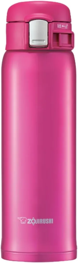 Zojirushi Mahobin SM-SD48-PV Stainless Steel Water Bottle, Direct Drinking, Lightweight, Cold Insulation, Warm, One Touch, Open Type, Lightweight, Compact, 16.9 fl oz (480 ml), Deep Cherry