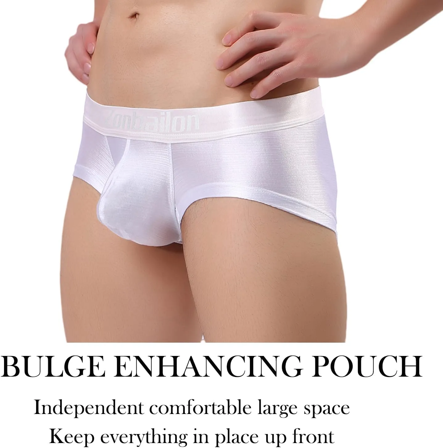 ZONBAILON Mens Sexy Ice Silk Boxer Briefs Underwear Low Rise Bulge Enhancing Pouch Trunks Pack M L XL 2XL 3XL